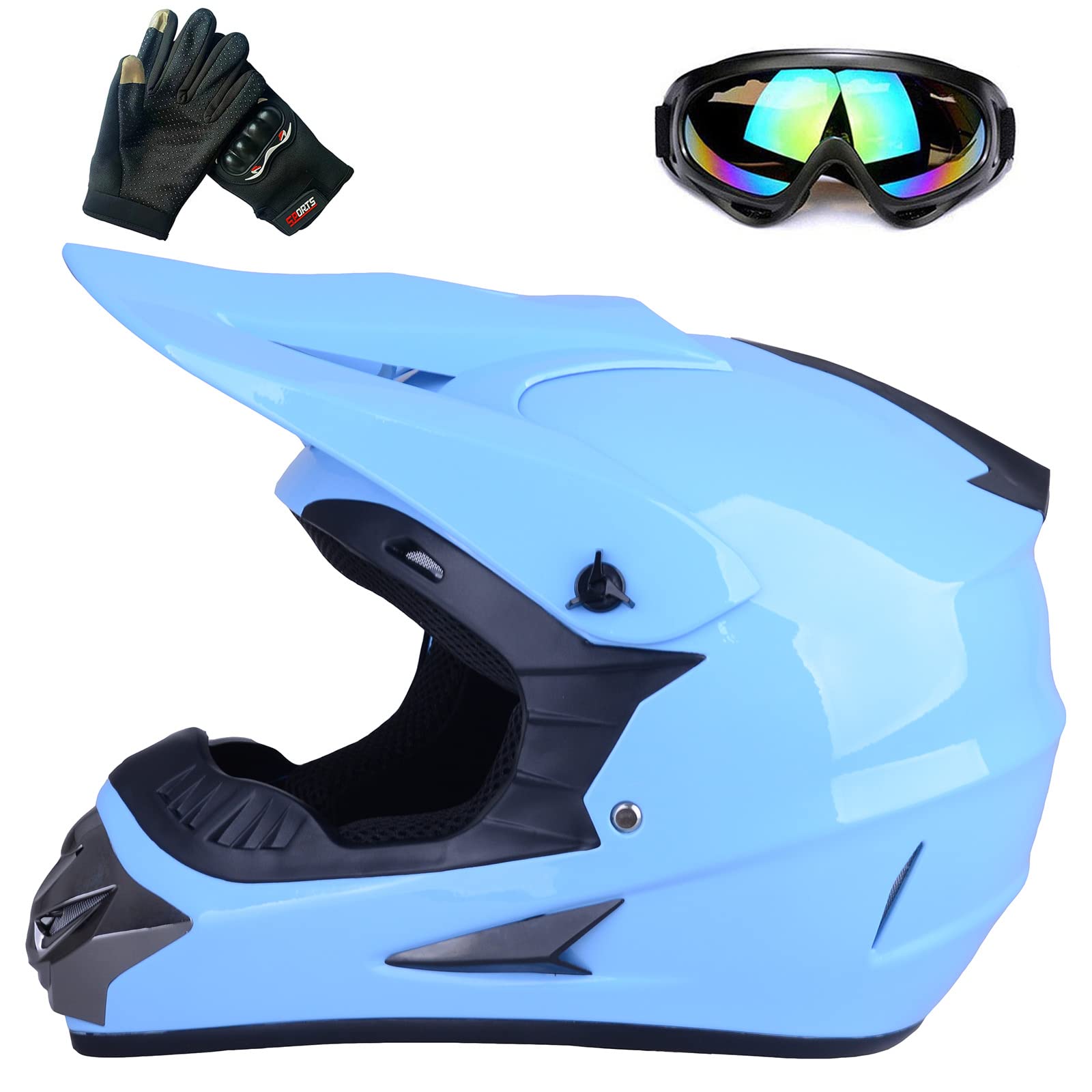 Jugend Motorradhelme,Kinderfahrradreithelm,Junge Und Mädchen, Roller Ski ATV Helm,DOT / ECE-Zertifizierung,Geeignet Für Alle Jahreszeiten,6,S