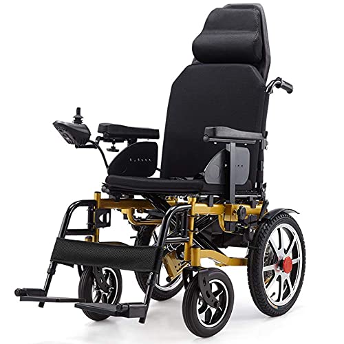 Rollstühle Kissen Faltbare Elektrorollstühle Elektrorollstuhl mit Kopfstütze Tragbarer Power Wheel Stuhl Mobility Scooter Pedal Einstellbar