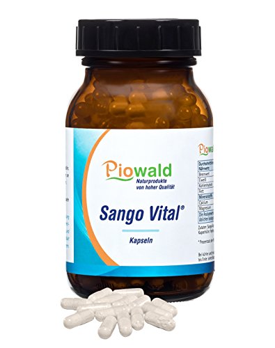 Piowald Sango Vital - Sango Meeres Koralle - 220 Vegi Kapseln mit Calcium und Magnesium