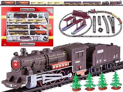 Railcar Series - Interaktive elektrische XXL Eisenbahn FENFA - NOSTALGIA (16 Teile) - Skala 1:87 - Realistische Sound- und Lichteffekte