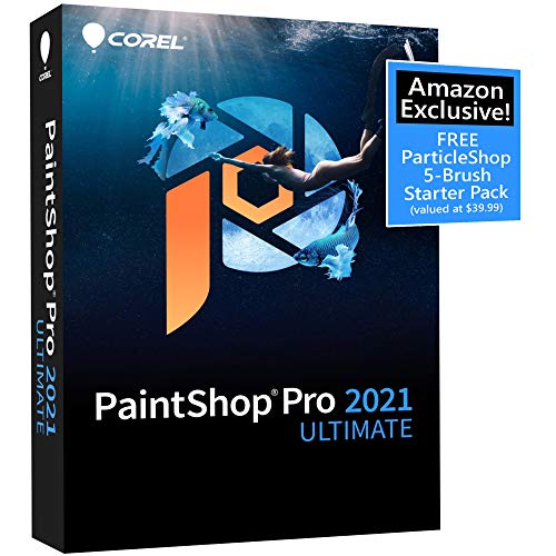 Corel PaintShop Pro 2021 Ultimate | Fotobearbeitung & Grafikdesign Software Plus Creative Collection | Amazon Exklusives 5-Pinsel-Starter-Pack [PC Disc] [Alte Version]