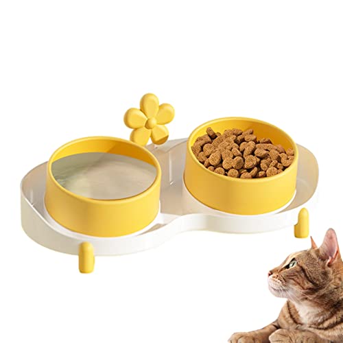ROSSEV Futterstation für Hunde | Doppelte schräge Hundeschüsseln - Set mit Futter- und Wassernäpfen für Welpen, Futternapf für Haustiere zur Fütterung von Welpen von Katzen