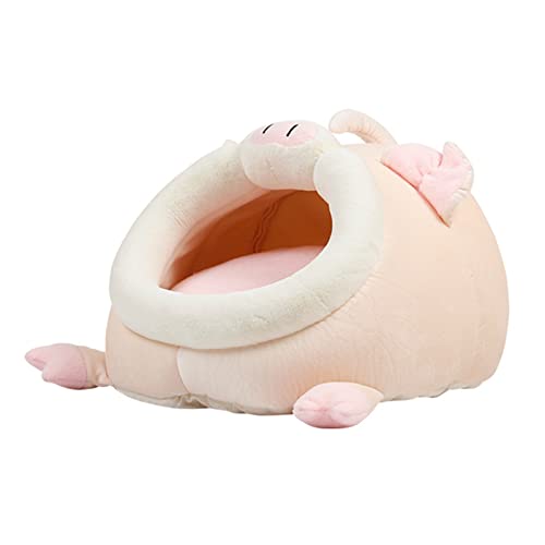 Katolang Hamsternest Cartoon Meerschweinchen Warm Bunny Cave Bett Rest verdickt Pink S