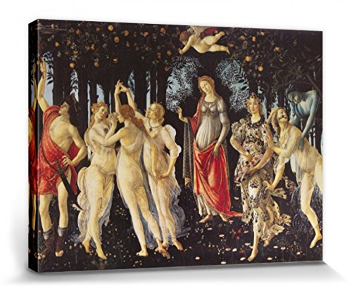1art1 Sandro Botticelli - Der Frühling, Das Reich Der Venus 1482-1487 Poster Leinwandbild Auf Keilrahmen 80 x 60 cm