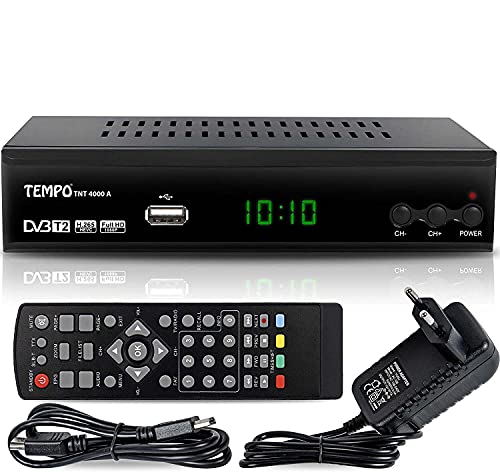 hd-line Tempo 4000 A DVBT2 Receiver Full HD 1080P 4K für TV ( HEVC/H.265 HDMI SCART, USB 2.0 , DVBT-2 , DVB-T2 , DVB T2 , DVBT 2 ), Reciver , Resiver, Empfänger , Schwarz, tmp4000