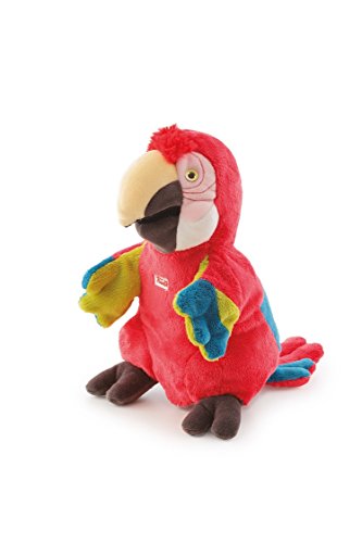 Trudi Puppets 29930 Handpuppe Papagei ca. 24 cm (Größe S), Stofftier aus hochwertigen Materialien, liebevolle Details, flauschig und weich, waschbar, Kuscheltier und Puppe für Kinder, Rot / Blau