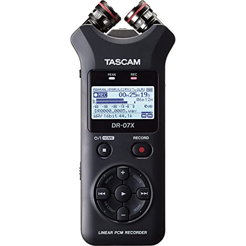 Tascam DR-07X Digitaler Audio-Rekorder und USB-Audio-Schnittstelle, Schwarz