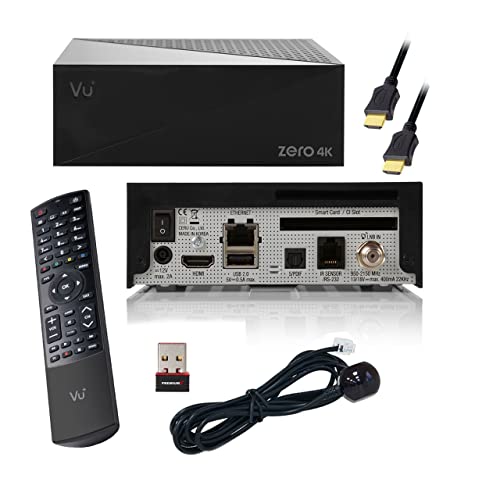 VU+ Zero 4K 1x DVB-S2 Multistream Tuner Linux Sat Receiver HbbTV CI UHD 2160p H265 PremiumX WLAN Stick bis zu 150 Mbit´s
