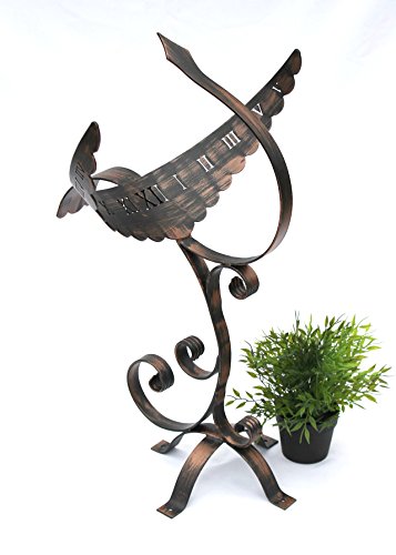DanDiBo Sonnenuhr Garten Antik Phönix aus Schmiedeeisen Wetterfest 65 cm Gartenuhr Metall