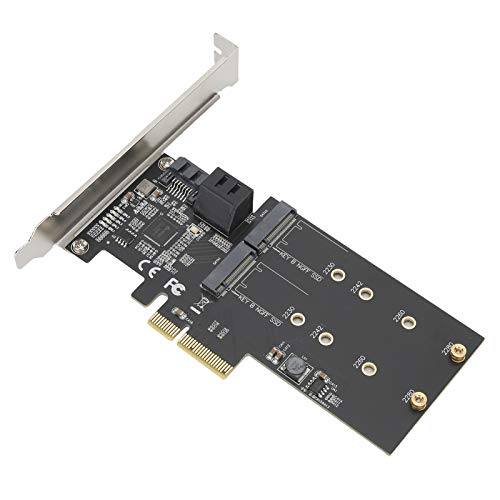 Annadue Erweiterungskarte, JMB585-Chip PCI-E an 3 Ports SATA3.0 + 2-Port M.2 Elektronische Komponente, einfach zu bedienen, Support Hot Swap, mit 6 Gbit/s Übertragungsgeschwindigkeit.