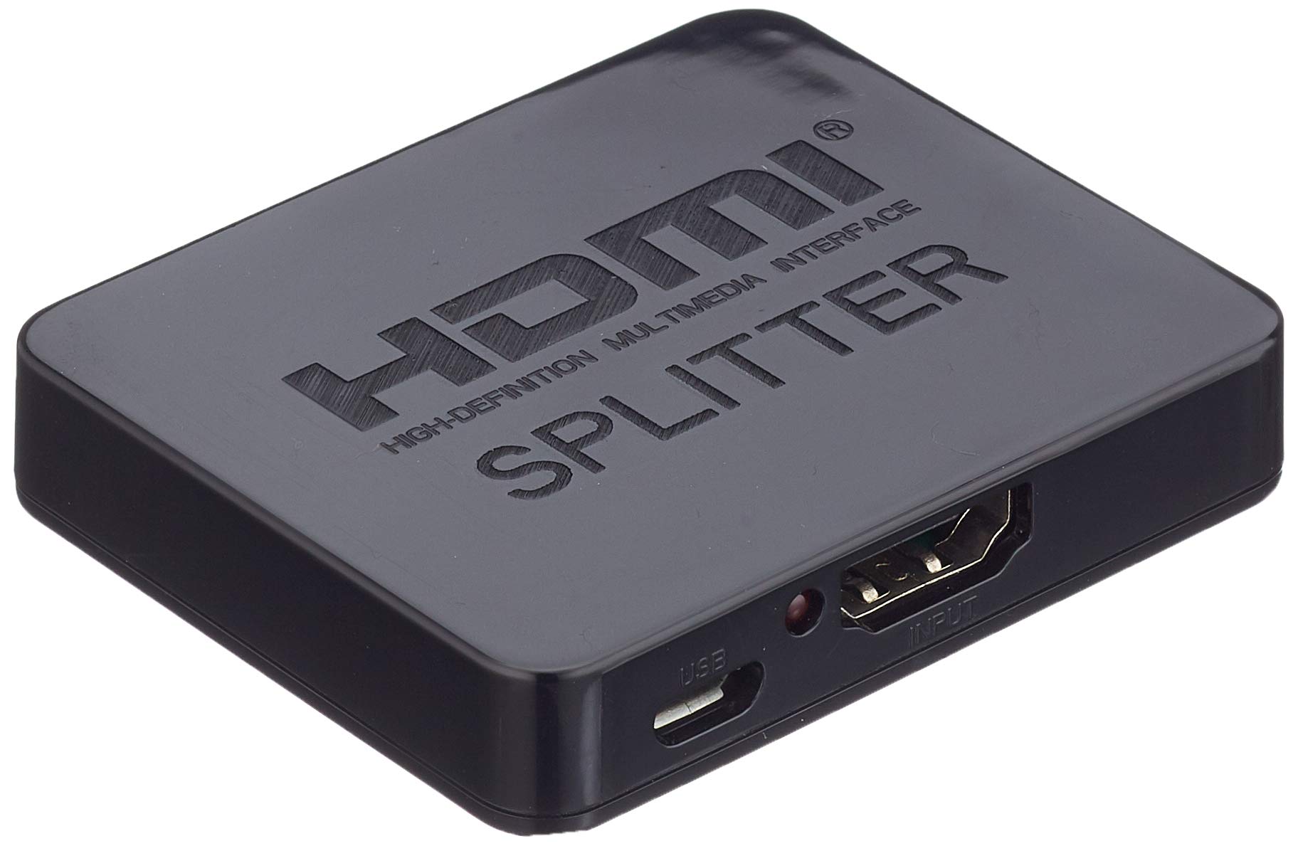 PremiumCord 4K HDMI Splitter 1-2 Port mit Netzteil, mit USB Stromversorgung, Video Auflösung 4Kx2K 2160p UHD, Full HD 1080p 60Hz, 3D, HDCP, Farbe schwarz, khsplit2c