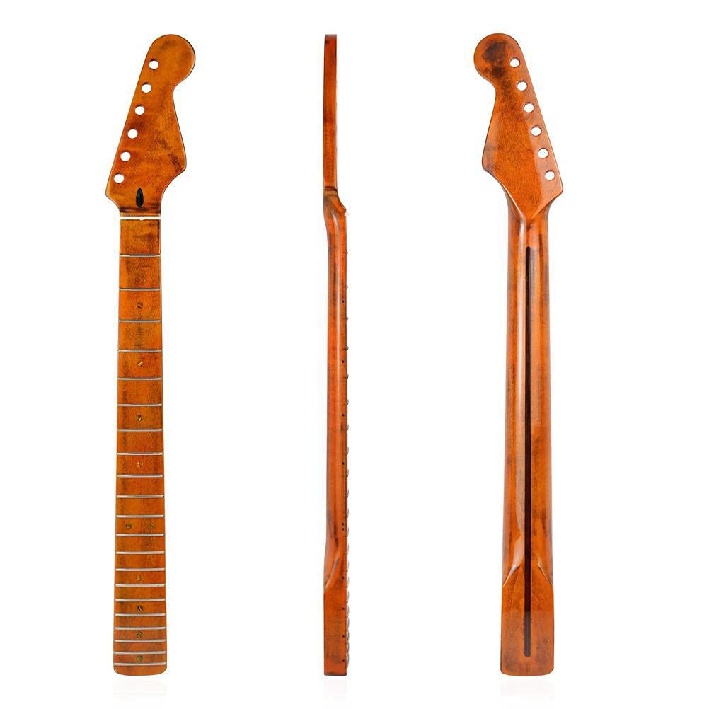 POXIAO E-Gitarrenhals 22 Bund E-Gitarrenhals Ahorn Gitarrenhals Griffbrett Kompatibel für ST E-Gitarre