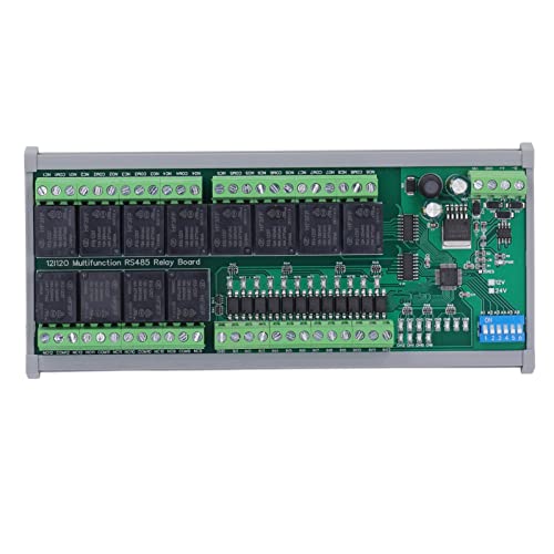 Kadimendium RS485-Relaismodul 12-Kanal-RTU-Leiterplatte mit DIN-Schienen-Optokoppler-Isolationsrelaisplatine Industrielle Steuerungskomponenten(12V)