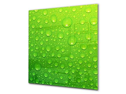 Gehärtete Glasrückwand - Glasrückwand mit aufgedrucktem kunstvollen Design BS13 Verschiedenes: Green Water Drops