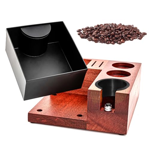 WUEURU Espresso-Klopfbox und Tampstation, Espresso-Tampingstation, Espresso-Kaffee-Box, Organizer, passend für Aufbewahrung von 51 bis 58 mm, Tamperhalter, Espresso-Vorbereitungsstation,