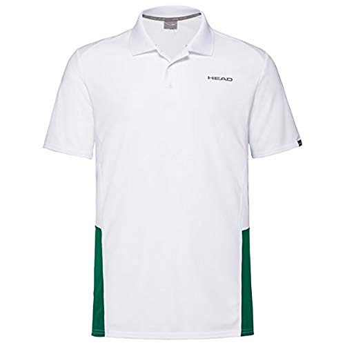 HEAD Herren Club Tech Polo Shirt M Polos, White/Green, S