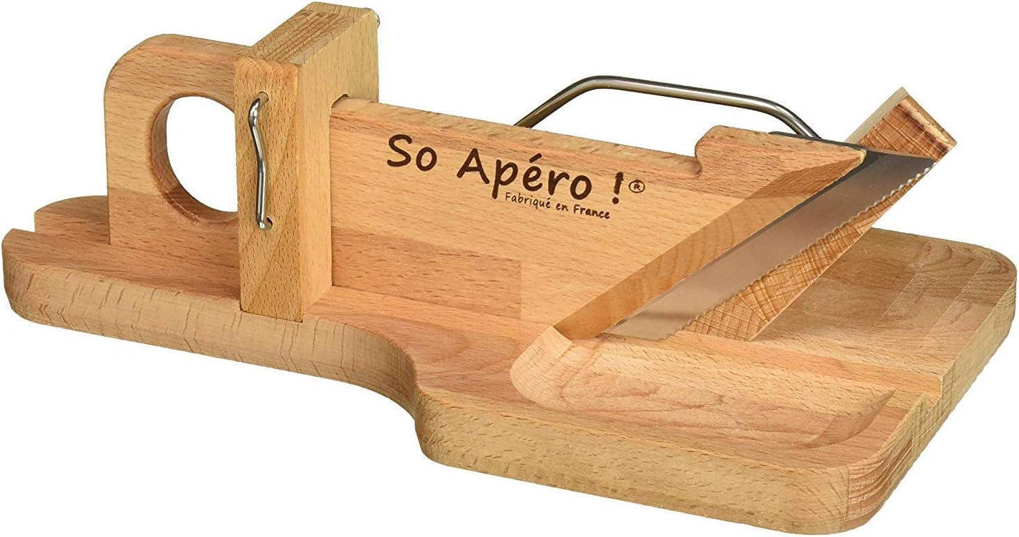BRON COUCKE So Apéro – Wurstschneidebrett - Herstellung 100% in Frankreich, Holz, Holz, 27,94 x 15,6 x 10,2 cm