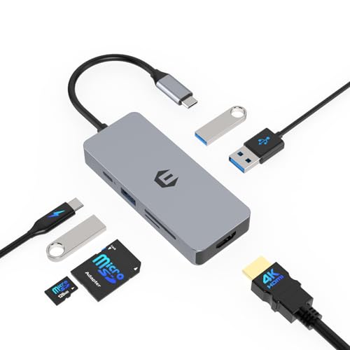 USB-C-Hub, SUTOUG USB-C-Dockingstation, 7-in-1-Multiport-USB-C-Adapter, HDMI, 100 W PD, 3 USB-A-3.0, SD/TF-Dock für Typ-C-Laptop