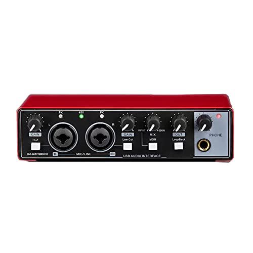 KACPLY 1 Stück Soundkarte Studio Record USB Audio Professional Interface Sound Equipment For Recording Red