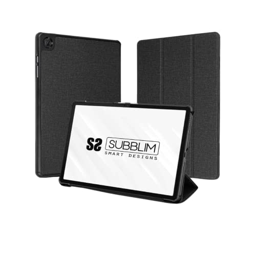 SUBBLIM Schutzhülle für Samsung Tab A8 10,5 x 200 / X205, Magnetverschluss, USB-Ladeanschluss, stoßfest, Zwei Blickwinkel, ultradünn, Schwarz