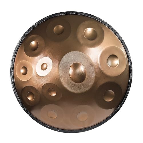 22-Zoll-Handpan-Trommel 12 Noten 432 Hz/440 Hz D-Moll-Stahl-Handtrommel für Erwachsene, Klangheilung, Instrumentengeschenk (Farbe: Gold, Größe: 432 Hz)