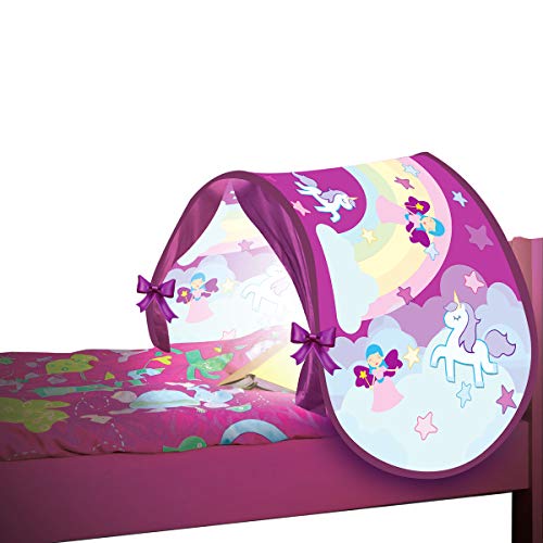 BEST DIRECT Starlyf SleepFun Tent Original aus Dem TV-Werbung Pop Up Bed Tent Playhouse for Children (Girls & Boys) with Reading Lights Decoration for Kids Bedroom Single Beds (Rosa)
