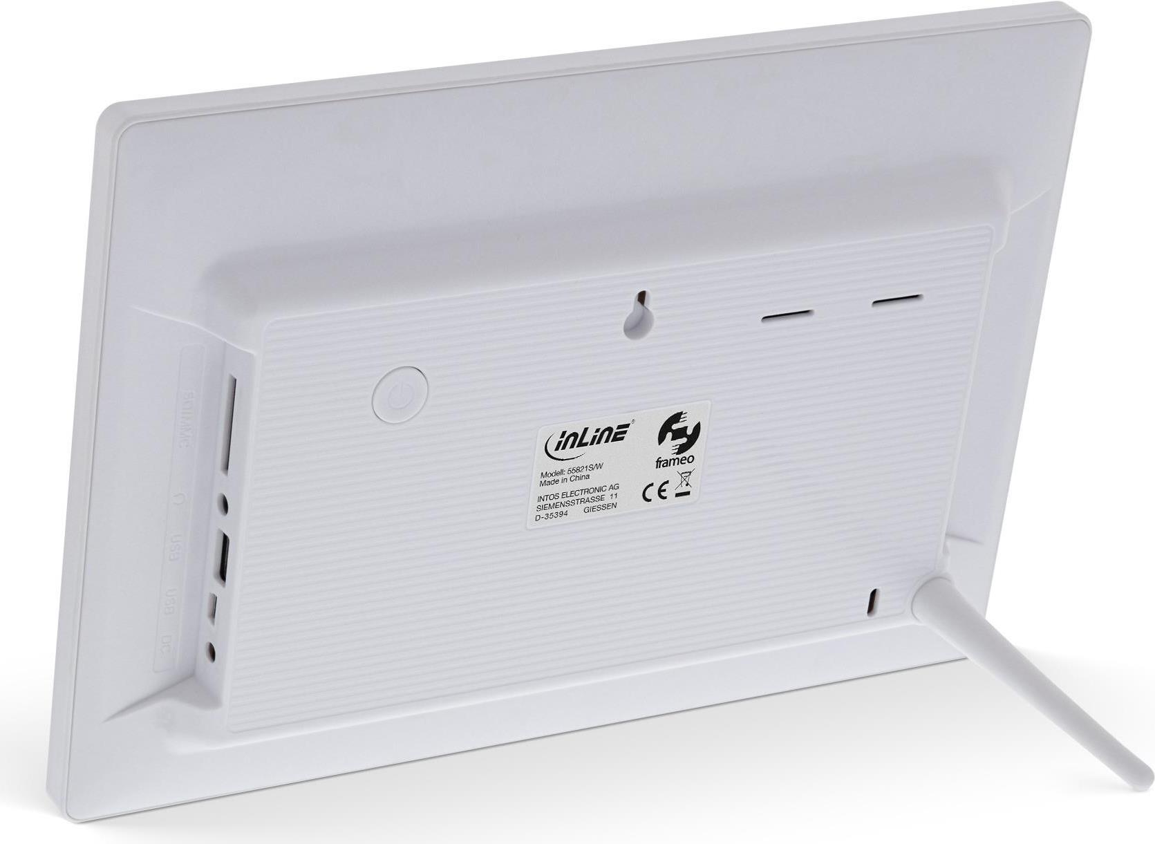 InLine®, digitaler WiFi-Bilderrahmen WiFRAME, 10,1", 1280x800 16:9 LCD IPS Touchscreen, Frameo APP, weiß