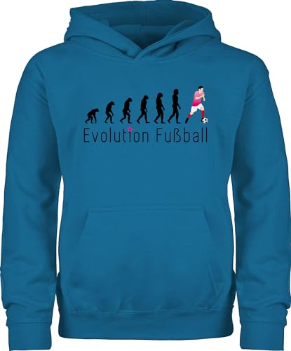 Shirtracer Evolution Kind - Evolution Fußball - 9/11 Jahre (140) - Himmelblau - JH001K - Kinder Hoodie