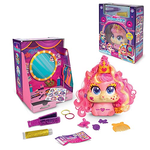 Hamstars Popstar-Garderobe in Lautsprecher-Design, 1Hamstar Claudine, die in ihrer Garderobe gestylt Werden kann.Spielzeug-Hairstyling Zubehör enthalten.Tolles Hairstyling-Spielset für Stylistinnen