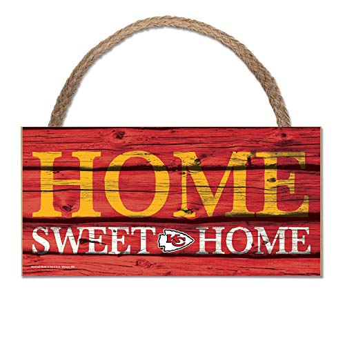 Wincraft NFL Schild aus Holz Kansas City Chiefs Holzschild Wood Slogan Home Sweet Home