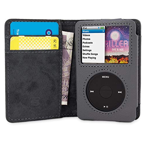 Snugg iPod Classic Hülle, Apple iPod Classic Handyhülle mit Kartenfach und Standfunktion - Grau, Legacy Range