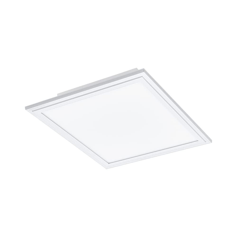 EGLO connect LED Panel Salobrena-C, 1 flammige Deckenlampe aus Alu und Kunststoff in Weiß, LED Deckenleuchte mit Fernbedienung, Lichtfarbe einstellbar (warmweiß – kaltweiß), RGB, dimmbar, L x B 30 cm