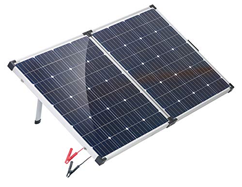 revolt Mobile Solaranlage: Faltbares mobiles 160W Solarpanel mit Laderegler 12V/10A mit USB (Faltbare Solaranlage, Solar Module, Wasserdichter Koffer)