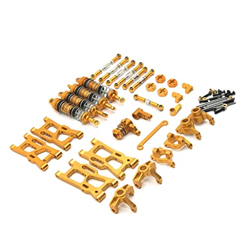 Colcolo 29x Metall Upgrade Ersatzteile Zubehör Set Kits für Wltoys 144001 144002 124017 124019 1/12 1/14 RC Car Crawler Buggy Ersatz - Gold