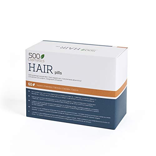 500Cosmetics Hair- Natürliche Kapseln zur Vorbeugung und Verhinderung von Haarausfall mit L-Cystein und Zink. Für mann und frau (2) 60 Kapseln