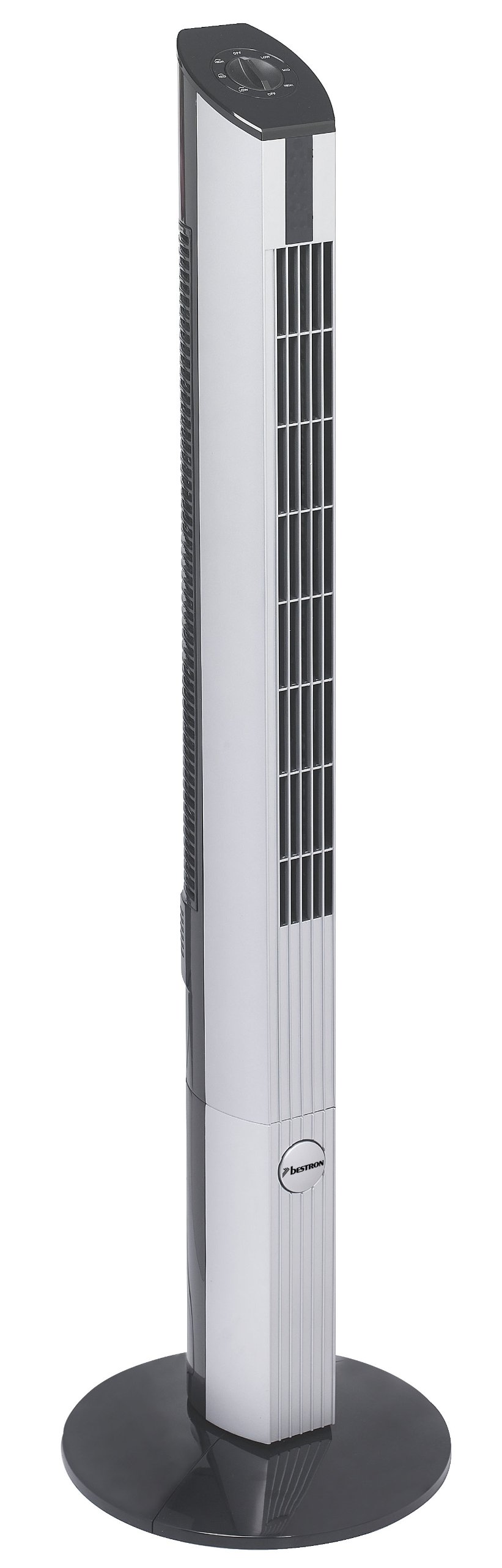 Bestron Design-Turmventilator mit Schwenkfunktion, Höhe: 107 cm, 50 W, Schwarz/Grau