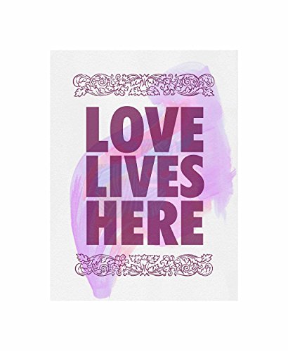 Wee Blue Coo Love Lives Here Kunstdruck auf Leinwand, Typografie, Schwarz / Violett