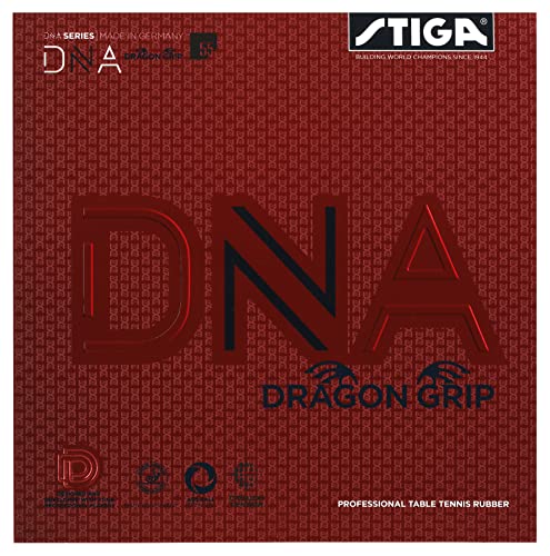 Stiga Tischtennisbelag DNA Dragon Grip 55, 2.3 für maximale Kontrolle und Rotation, Rot