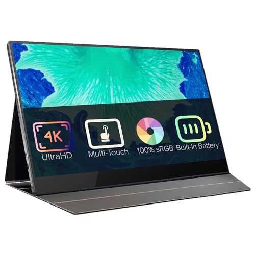 DroiX 39,6 cm (15,6 Zoll) 4K S23B-5 tragbarer Touchscreen mit Adobe RGB. Super-Visualisierung, reibungslose Konnektivität und integrierter Akku für Unterhaltung und Produktivität