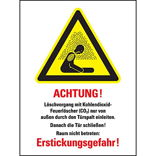 Schild I Warn-Kombischild CO²-Feuerlöscher - Löschen d.Türspalt, ISO, Kunststoff, 300x400mm