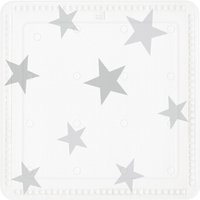 Kleine Wolke Stars Duscheinlage, PVC Schaum, Silbergrau, 55x 55 cm