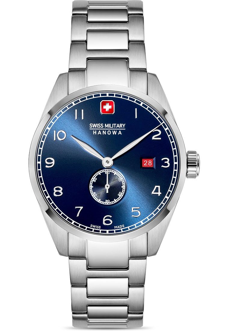 Swiss Military Hanowa Herren Analog Schweizer Quarzwerk Uhr mit Edelstahl Armband SMWGH0000705