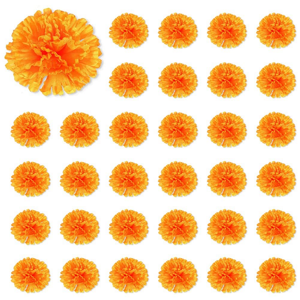 Potadak 9,9 cm Ringelblumen-Blumen, künstliche Tag der , 150 Stück, Ringelblumenköpfe für Ringelblumen-Girlanden