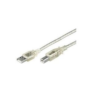 Microconnect USB2.0 A-B 1m M-M - USB A - USB B - Männlich/männlich - Gerade - Gerade - Transparent (9461-30-MA-T501)