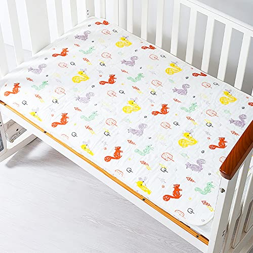 SONARIN Baby Wickelunterlage,Wasserdicht Atmungsaktiv Baumwolle Urin Pad Urin Matte Tragbare Wiederverwendbare Wickelauflage Babybettauflage für Neugeborene Kleinkinder 50x70cm(Eichhörnchen)