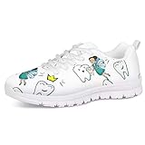 UOIMAG Zahn Krankenschwester Muster Frauen Trainer Atmungsaktive Mesh Sneaker Weiche Schnürschuhe Laufschuhe Flache Freizeitschuhe 37EU