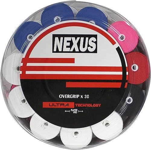 Nexus Unisex Erwachsene Einmachglas mit 30 perforierten Overgrips, Mix Grip, Mehrfarbig (Mehrfarbig), Einheitsgröße