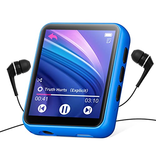 32GB MP3 Player Bluetooth 5.0 mit Voller Touchscreen, Verlustfreier HiFi-Musikplayer mit Metallgehäuse, mit UKW-Radio, Lautsprecher, Line-in Aufnahme, Unterstützung bis zu 128 GB