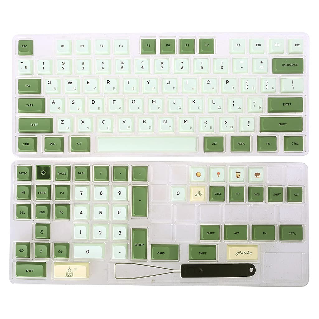 SweetWU XDA V2 Matcha Green Tea Dye Sub Keycap Set Dicke PBT für Tastatur gh60 Poker 87 tkl 104 ansi xd64 bm60 xd68 xd84 xd96 - russisch