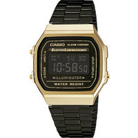 Casio Quarz Armbanduhr A168WEGB-1BEF (L x B x H) 38.6 x 36.3 x 9.6 mm Gold Gehäusematerial=Resin Material (Armband)=Edelstahl (A168WEGB-1BEF)